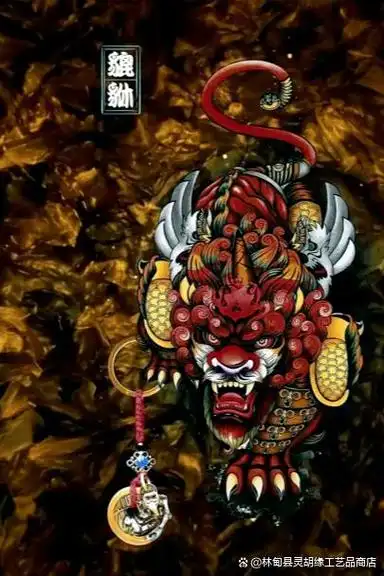 貔貅的外貌独特,通常被描绘为一只巨大的野兽,拥有猛烈的爪子和锋利的