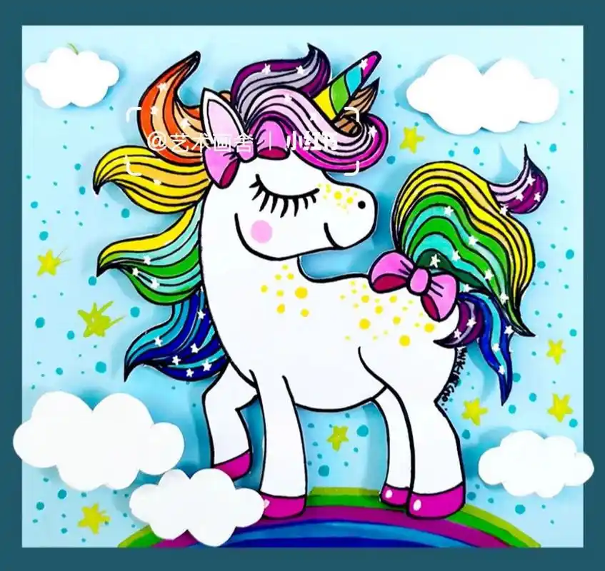 7-9岁《神秘的独角兽06》 课程主题:《儿童画教程 | 综合创意画