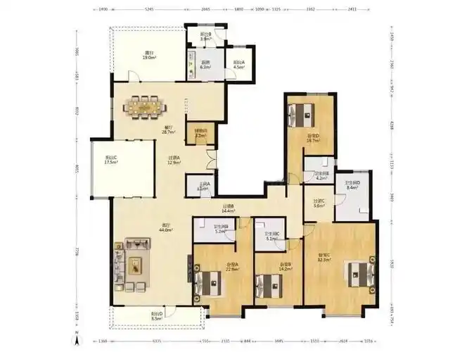 豪华大平层,业主急售 356平,两梯一户设计 小区楼王位置#西安好房