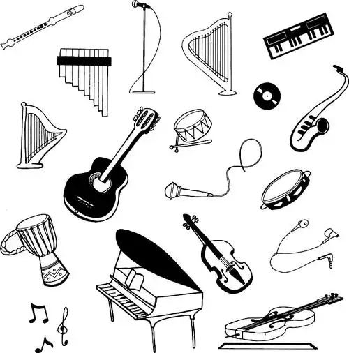 乐器手绘草图图片