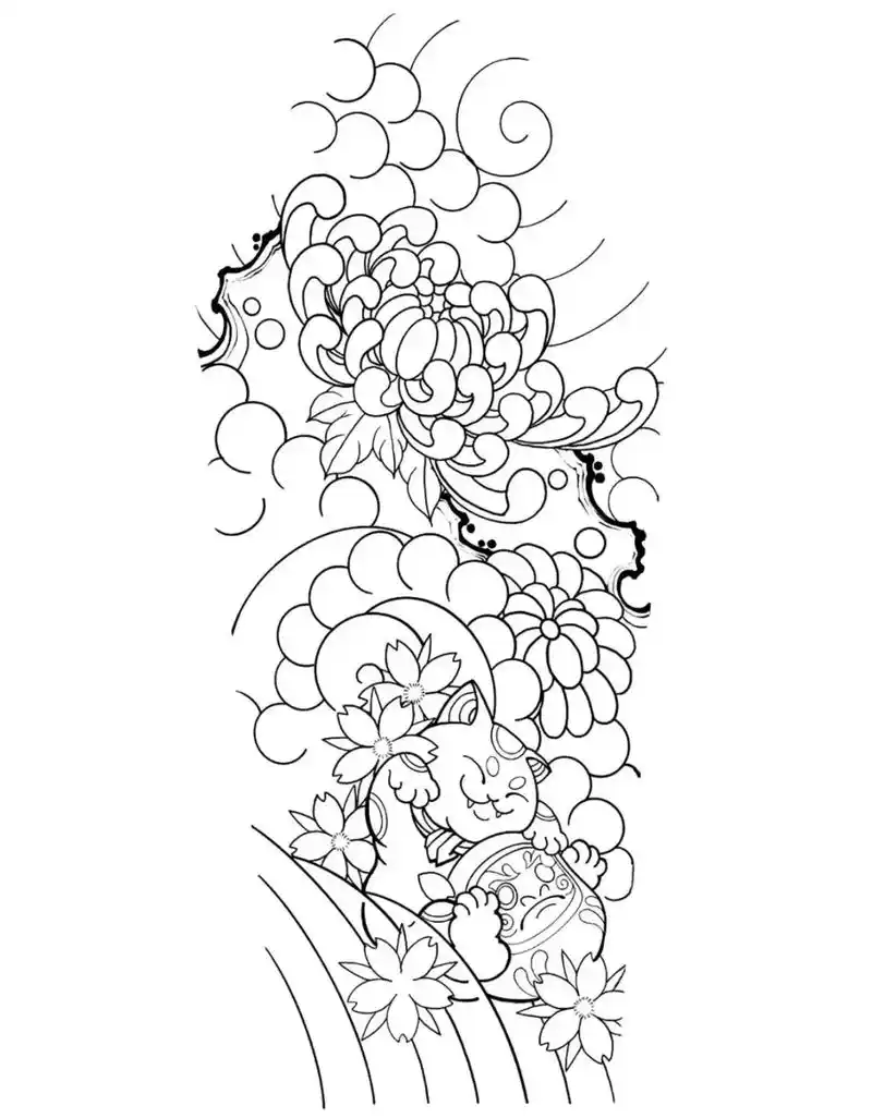 花臂线稿推荐 总有一款适合你.同城可预约#上海纹身 #日式老 - 抖音