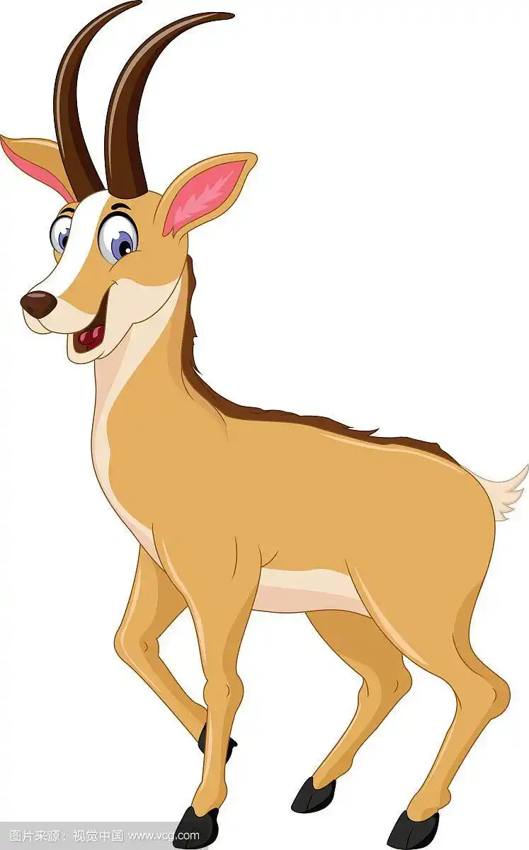 可爱的岩羚羊卡通微笑