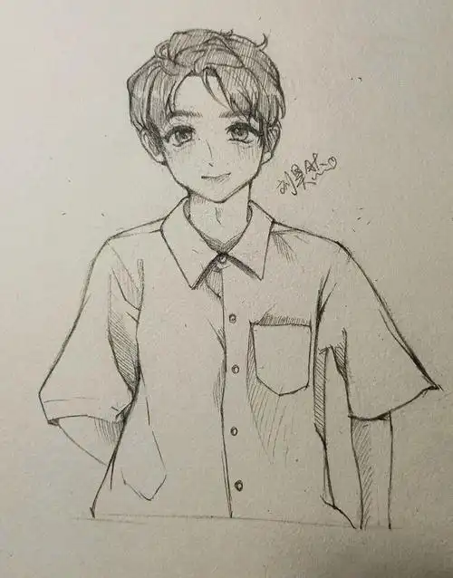 10(因为是摸鱼所以没有认真画画的不是很好)绘画刘昊然手绘无偿