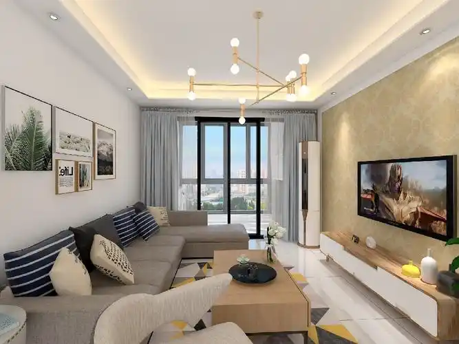 110㎡现代简约三居装修案例_效果图_土巴兔装修网