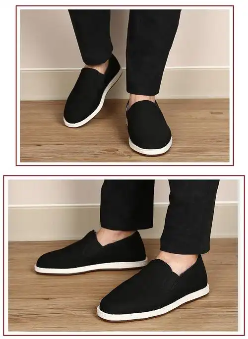 民国老美华老北京布鞋男休闲千层底黑中老年透气防臭布底老式怀旧