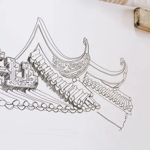 迟迟钟鼓初长夜·古代建筑线描