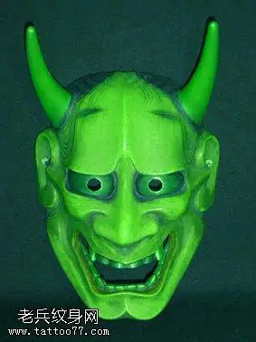 狰狞青面般若纹身图案手稿