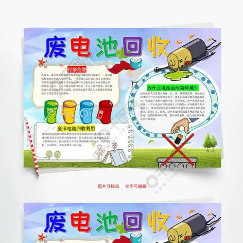 废电池回收word手抄报