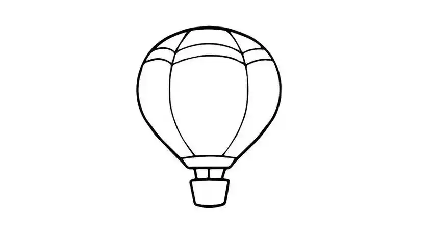 热气球可爱简笔画