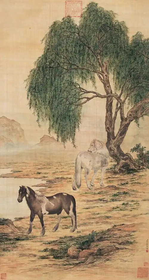 清 郎世宁 神骏图 拍品清 郎世宁 八骏图郎世宁 羊城夜市圖郎世宁