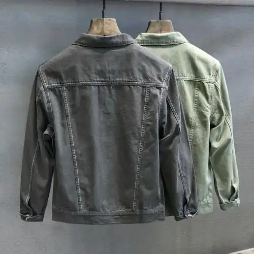 质感帆布水洗休闲春秋外套男士秋装上衣工装夹克