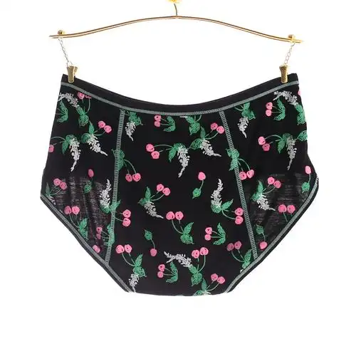 新款女士时尚印花内裤可持续防漏抗菌经期内衣内裤美国欧盟上码