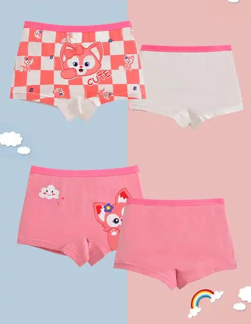 儿童内裤女童平角宝宝纯棉小女孩四角短裤不夹屁屁安全裤夏季薄款