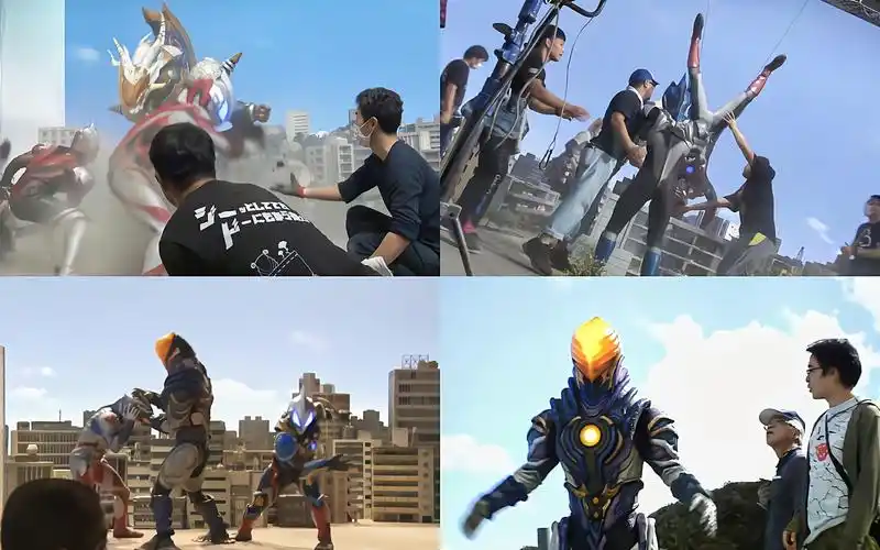 盘点奥特曼幕后拍摄花絮,罗布兄弟吊在空中太搞笑了_哔哩哔哩_bili