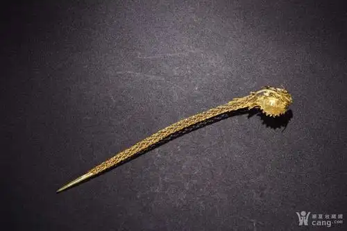 银鎏金龙式发簪