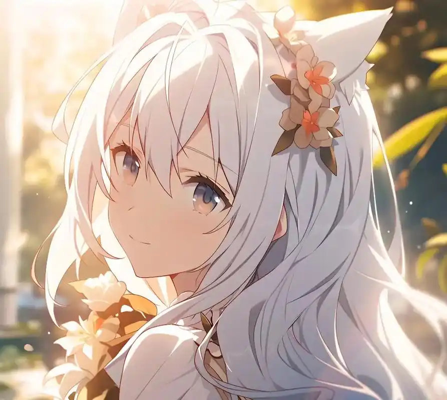 充满意境的二次元白发女头.#ai绘画 #优质头像 #动漫女头 - 抖音