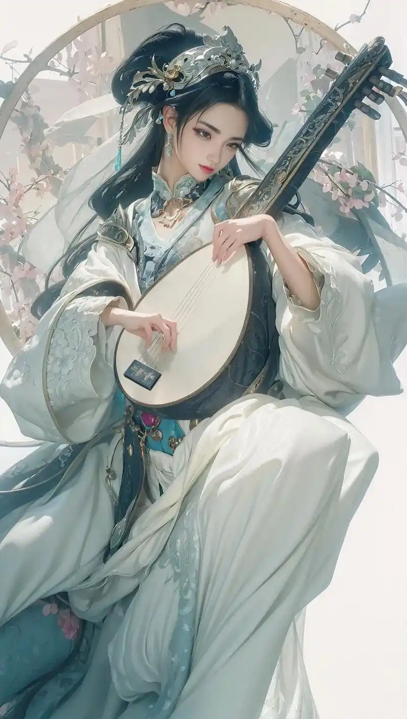 琵琶行.#ai绘画 #古风汉服美如画 #古装美女 #古风人物 - 抖音