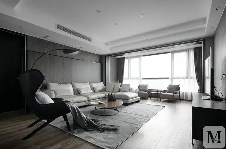 0万132㎡简约三房装修简约黑白灰的平行世界