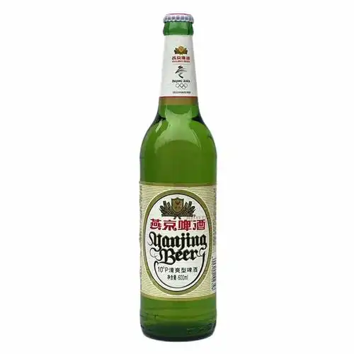 北京燕京啤酒10度清爽型600mlx12玻璃瓶整箱大绿棒子啤酒