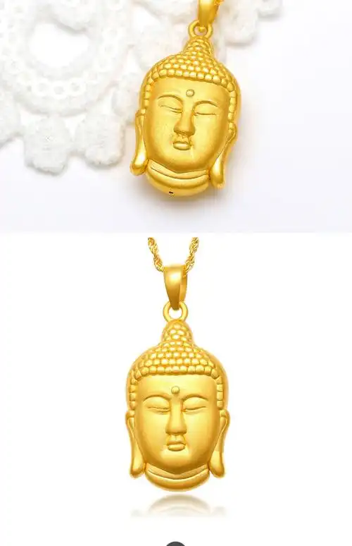 老凤祥云同款黄金双面佛头吊坠3d硬金999足金女款纯金
