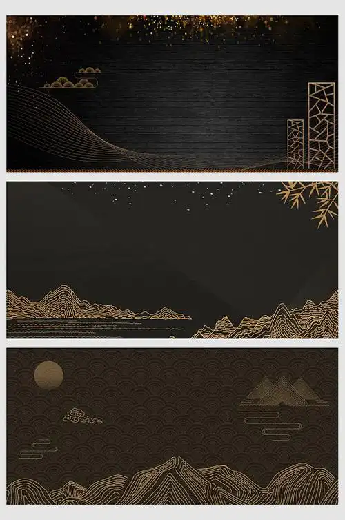 大气黑金质感古典背景