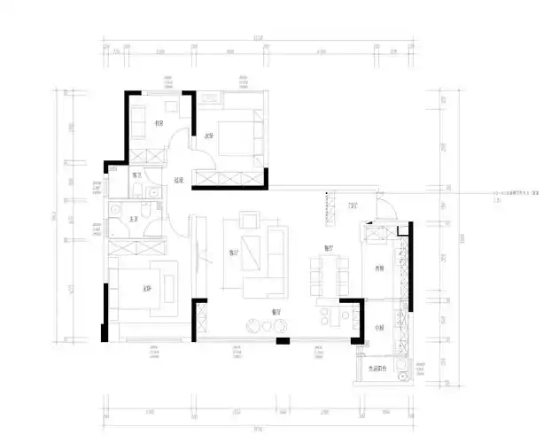 85万120平米现代三房装修效果图,现代风格装修案例效果图-齐家装修网