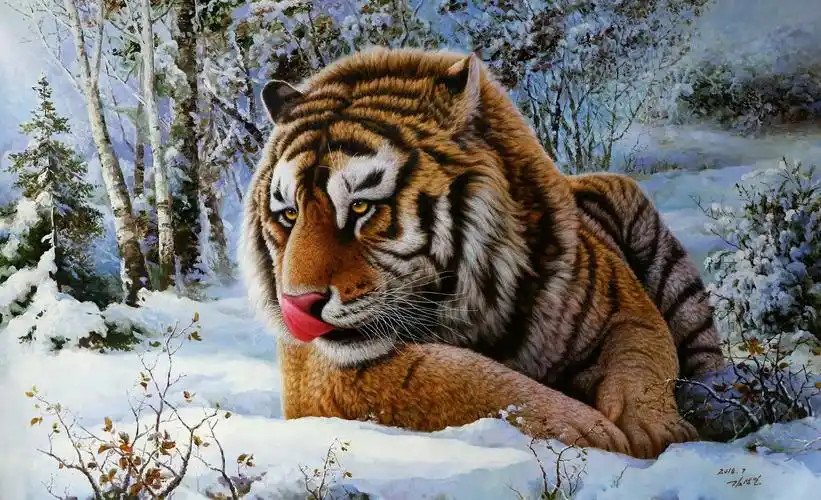 朝鲜精品动物油画 保证纯手绘