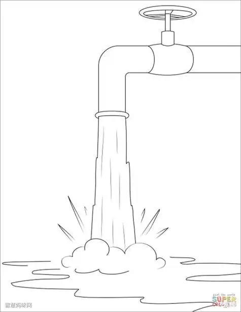 卡通水龙头简笔画