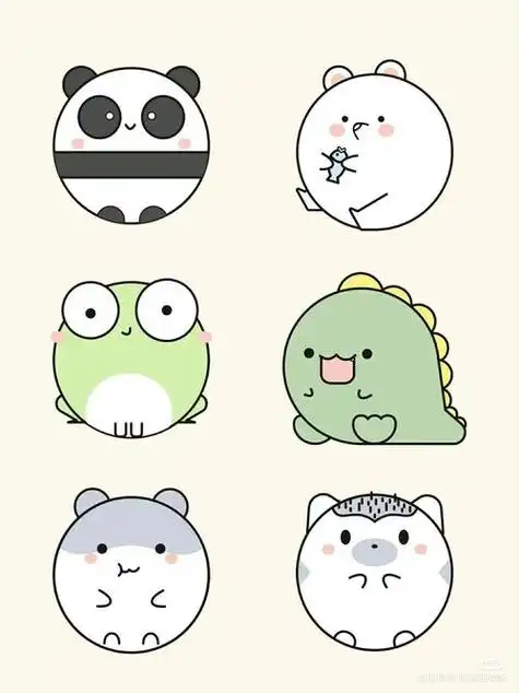 可爱卡通的小动物简笔画