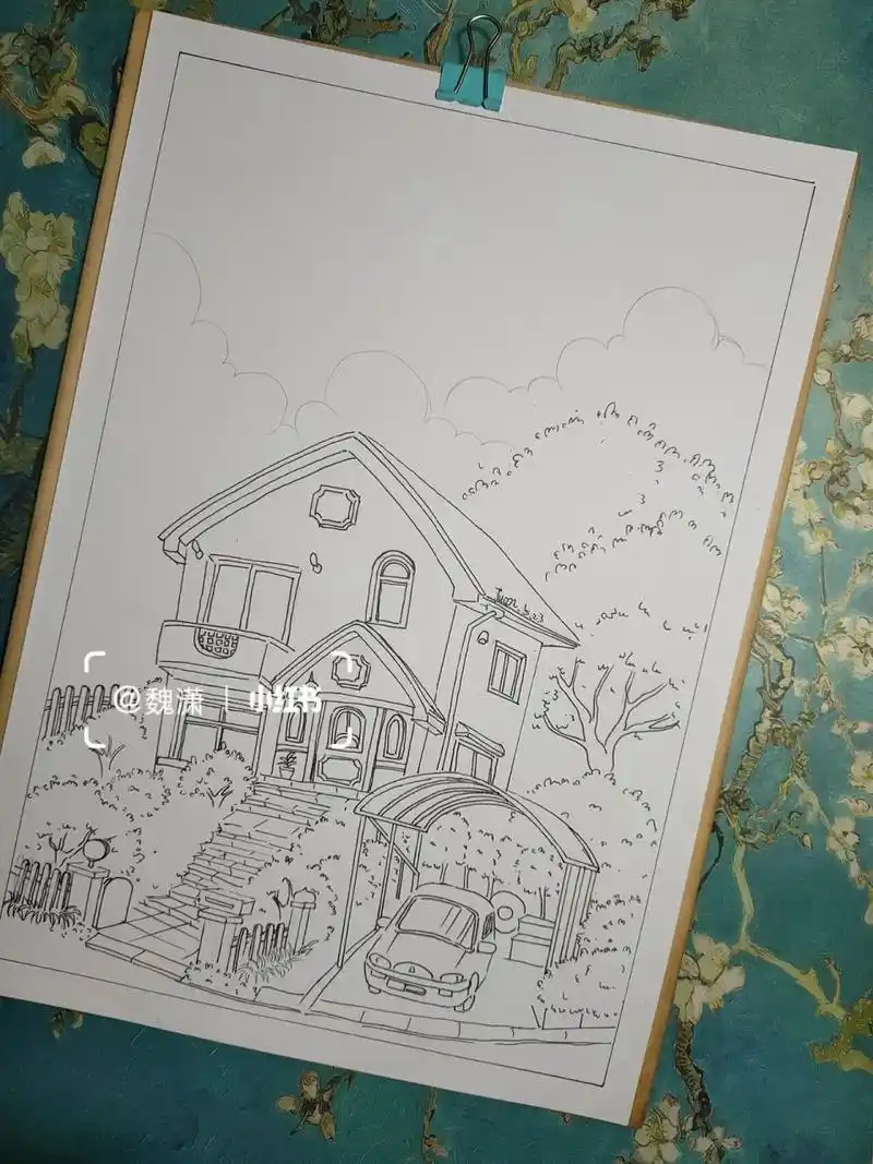 临摹了宫崎骏动漫里的场景 大师作品还是很不错滴 发现不