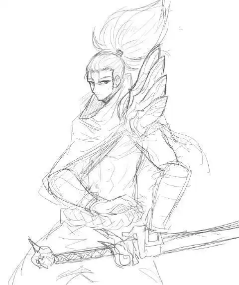 简笔画亚索的剑