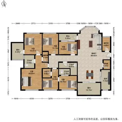 湖畔宽邸6室2厅户型图
