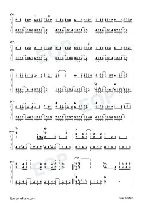 给我一首歌的时间完整好听版双手简谱预览3