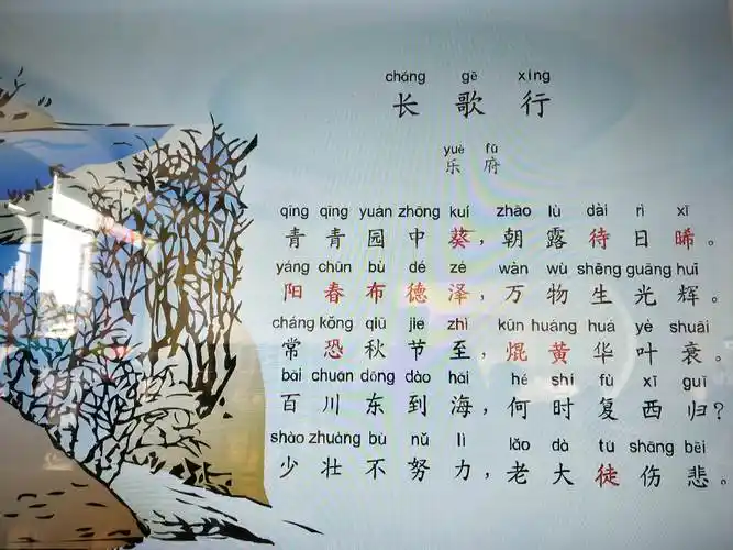 一周一古诗《长歌行》