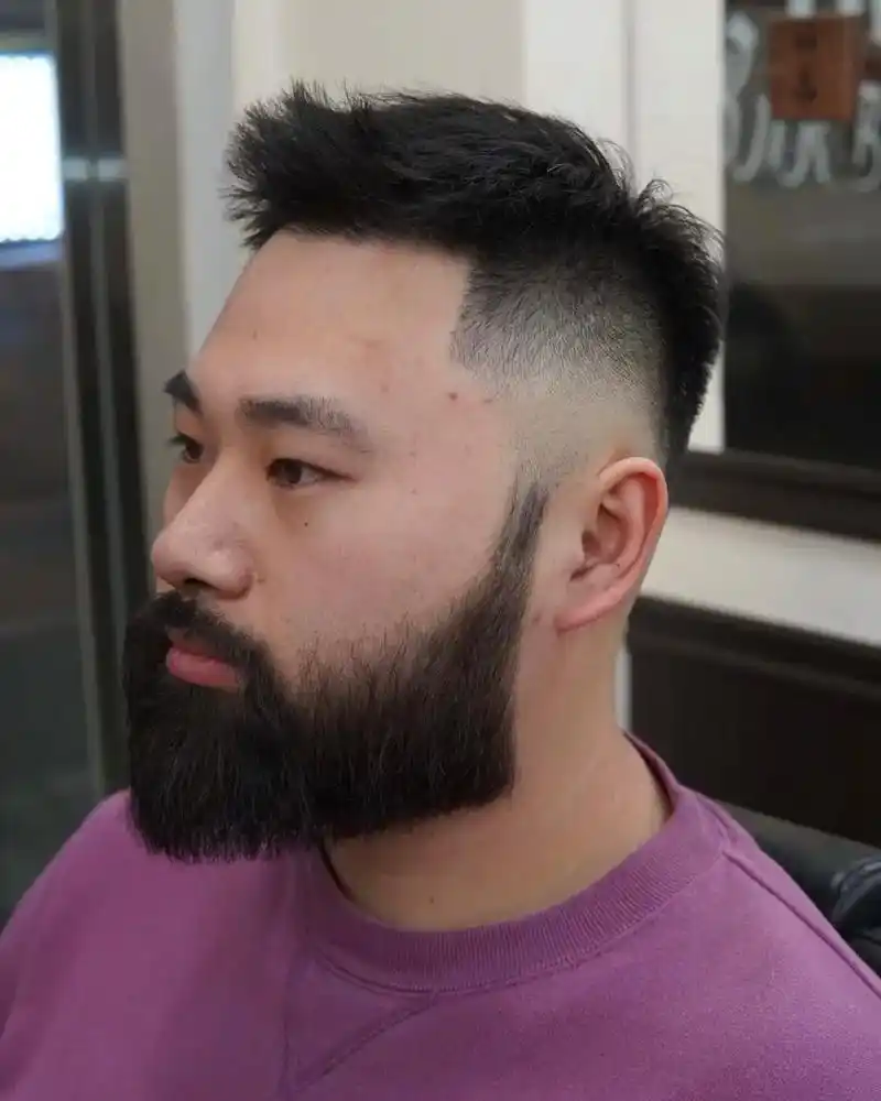 附近人气男士理发馆 作品分享:大胡子也可以很精致,没人可以 - 抖音