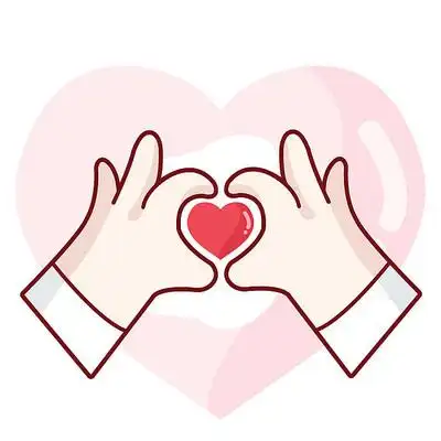 卡通比心手势元素模板