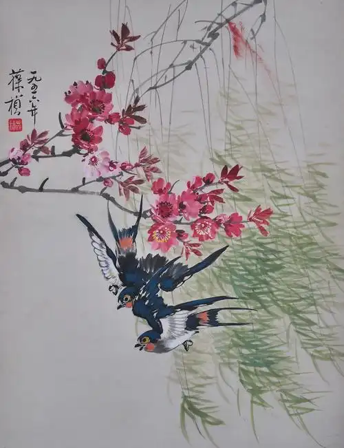 苏葆桢-双燕图作品成交价:流拍,苏葆桢作品拍卖成交记录,重庆鼎天2016