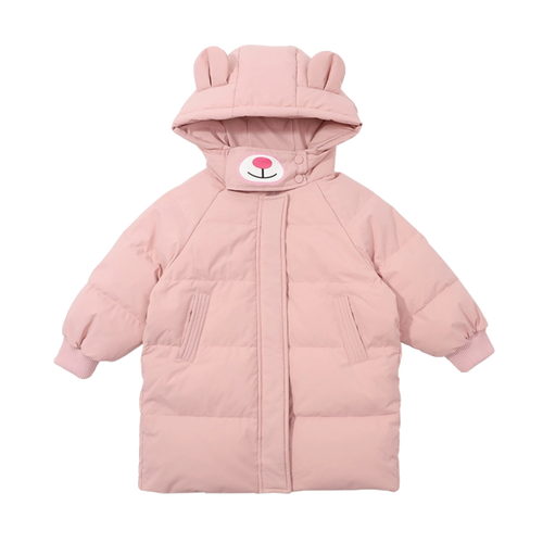 上衣外套冬装儿童棉服女宝秋冬季女童棉袄连帽加厚棉衣中长款韩版