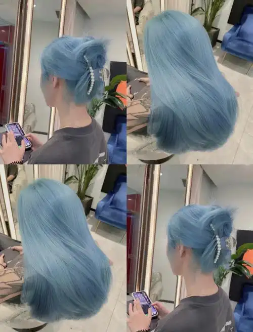 天空蓝高级显白发色