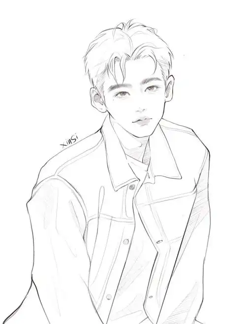 来一个白敬亭原作者@充电中的pikajo#临摹打卡  #线稿  #画画打卡