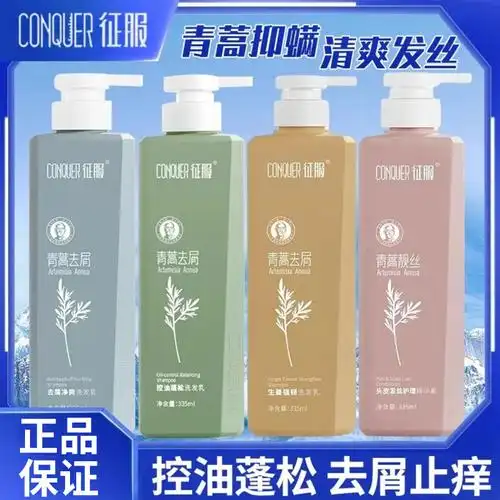 征服青蒿除螨去屑洗发水止痒控油蓬松生姜强韧发质洗发乳-阿里巴巴
