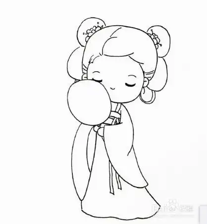 古装女孩卡通简笔画教程视频