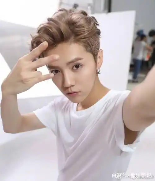 鹿晗晒素颜自拍照,皮肤光滑双眼皮明显,眼神忧郁下巴好尖!