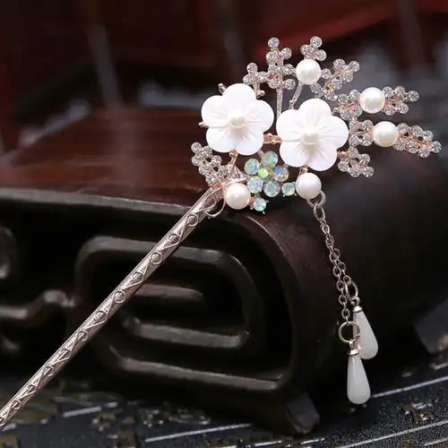 发簪古典韩国饰品发簪盘发丸子头发簪古风水钻簪子簪头 批发