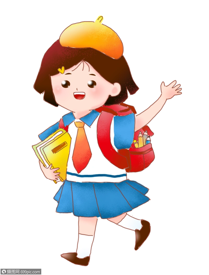 免抠元素 手绘/卡通元素 手绘小学生女孩.png