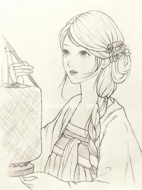 古风人物线稿教程~含详细步骤图