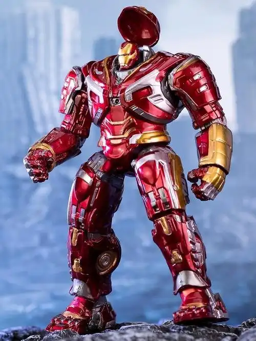 古麦仕复仇者联盟4 反浩克装甲钢铁蜘蛛侠mk44可动发光手办模型摆儿童