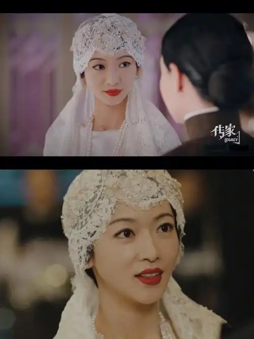 75该说不说民国时期95的复古婚纱造型太美了吴谨言和复古婚纱的