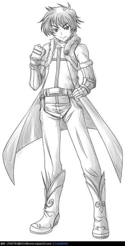 帅气全身简单动漫人物简笔画男q版漫画人物男生霸气简笔画q版漫画人物