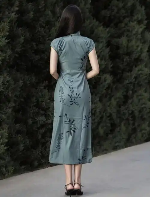 改良旗袍裙配什么鞋子好看中国风旗袍式连衣裙穿搭